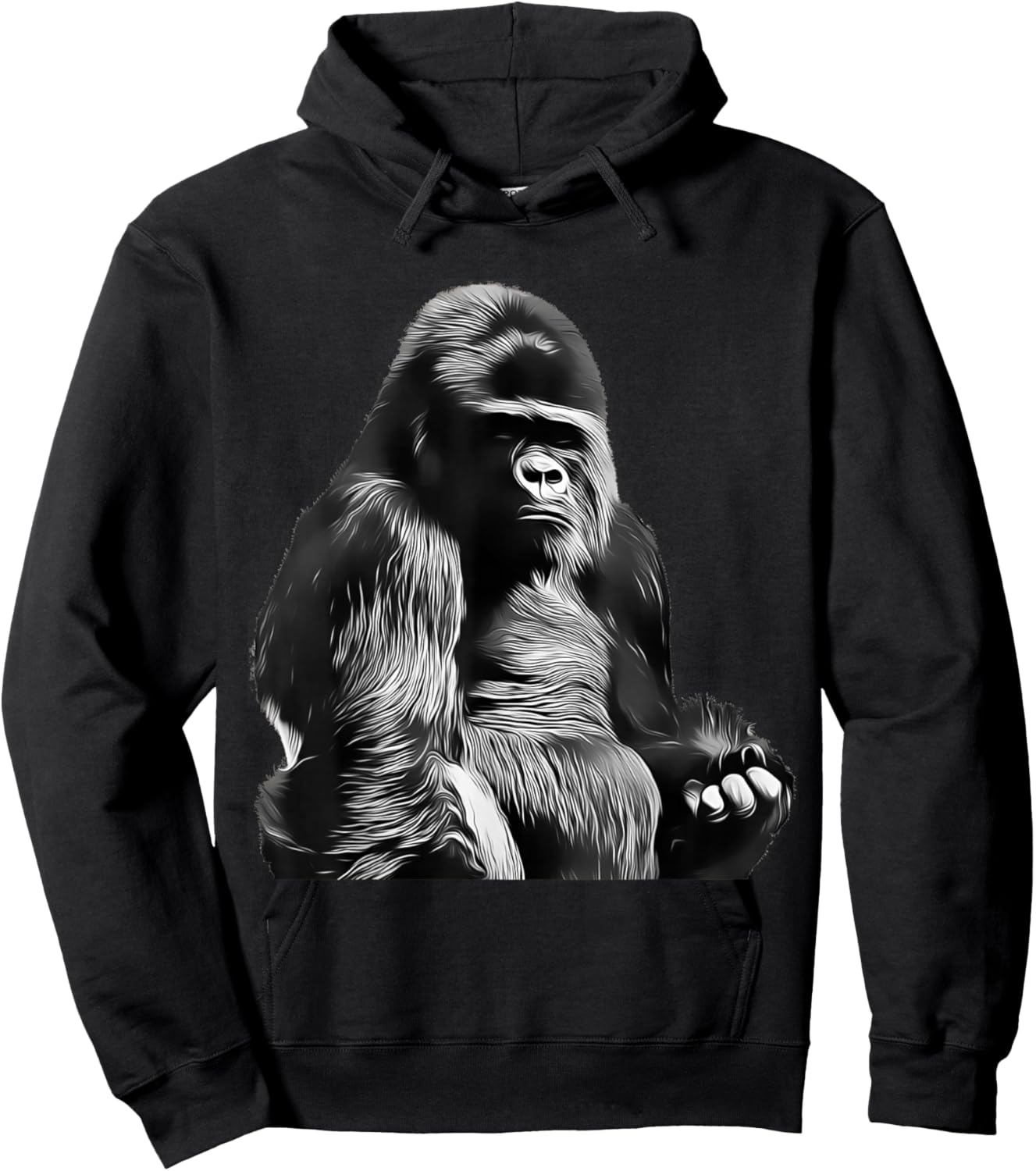Silverback Gorilla Silver Back Primate Ape Hoodie - Hoodie | Black