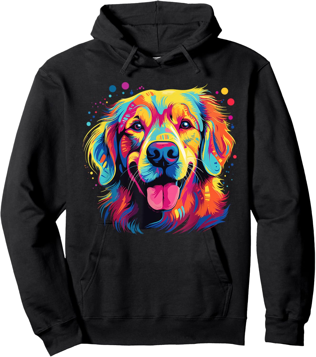 Watercolor Colorful Golden Retriever Dog Women Girls Kids Hoodie - Hoodie | Black