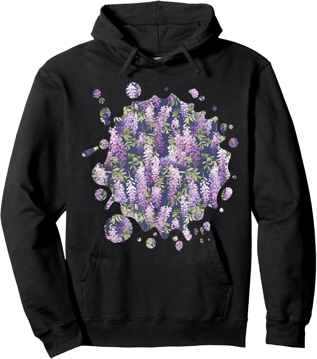 Cute Wisteria Inspired Flower Plant Lover Gardener women Hoodie - Hoodie | Black