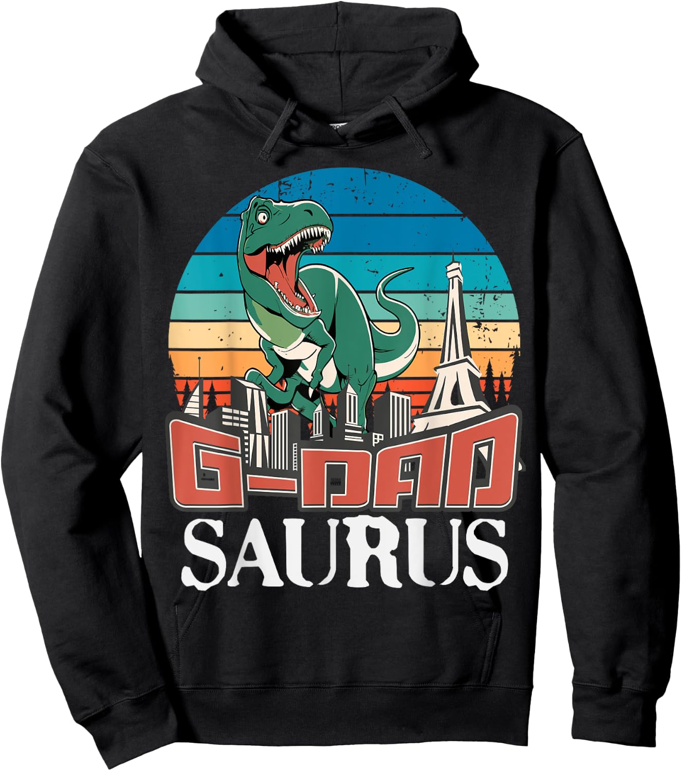 G-Dadsaurus T Rex Dinosaur G-Dad Saurus Family Hoodie - Hoodie | Black