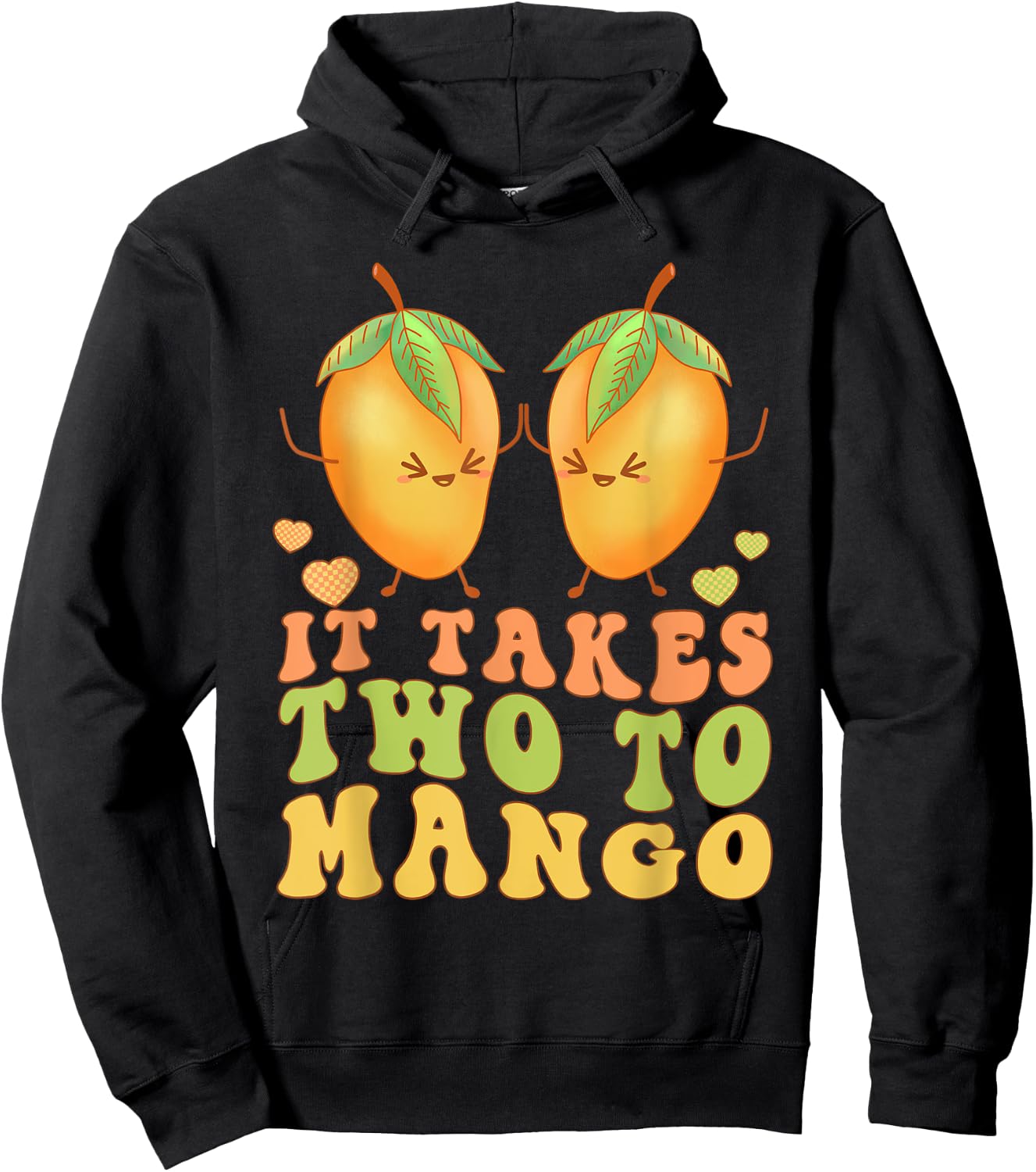 It Takes Two to Mango Funny Kawaii Pun Dad Joke Retro Dance Hoodie - Hoodie | Black
