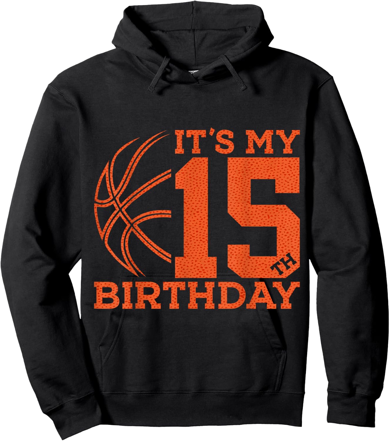 It's My 15th Birthday Basketball 15th Birthday Hoodie - Hoodie | Black