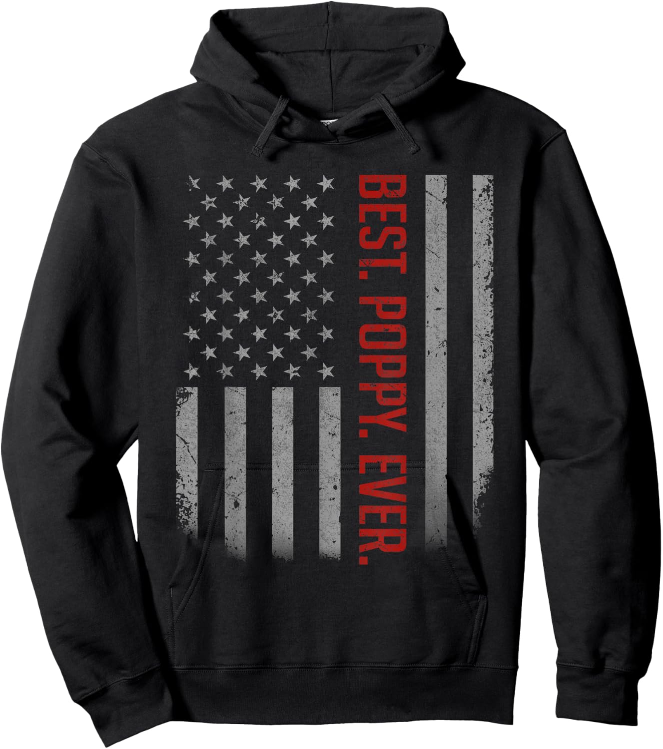 Best Poppy Ever US American Flag Shirt Gift Father's Day Hoodie - Hoodie | Black