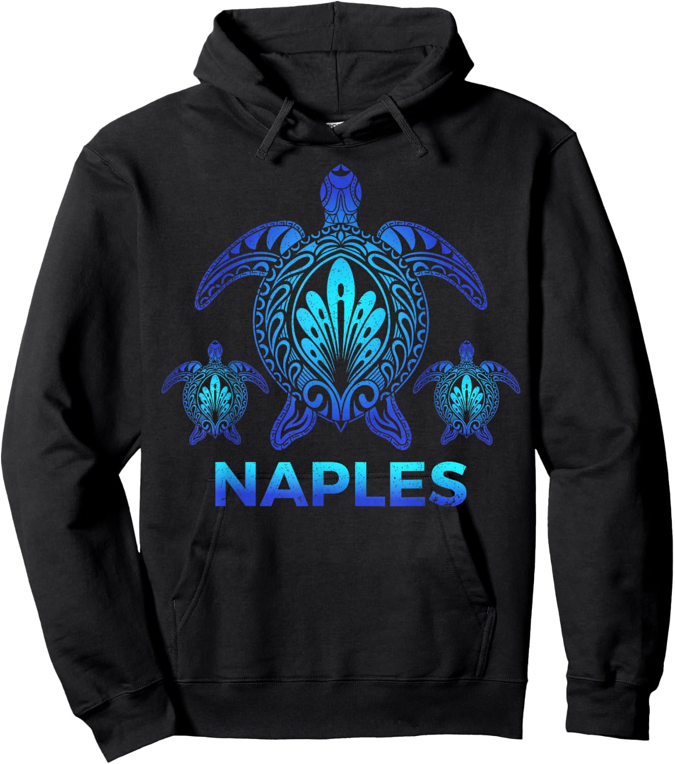 Vintage Naples Florida FL Ocean Blue Sea Turtle Souvenirs Hoodie - Hoodie | Black