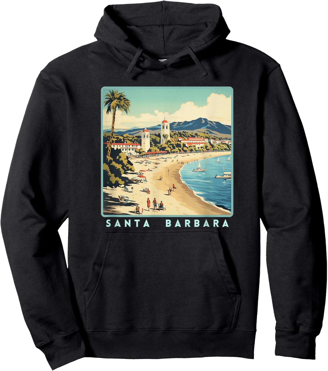 Retro Santa Barbara Hoodie - Hoodie | Black