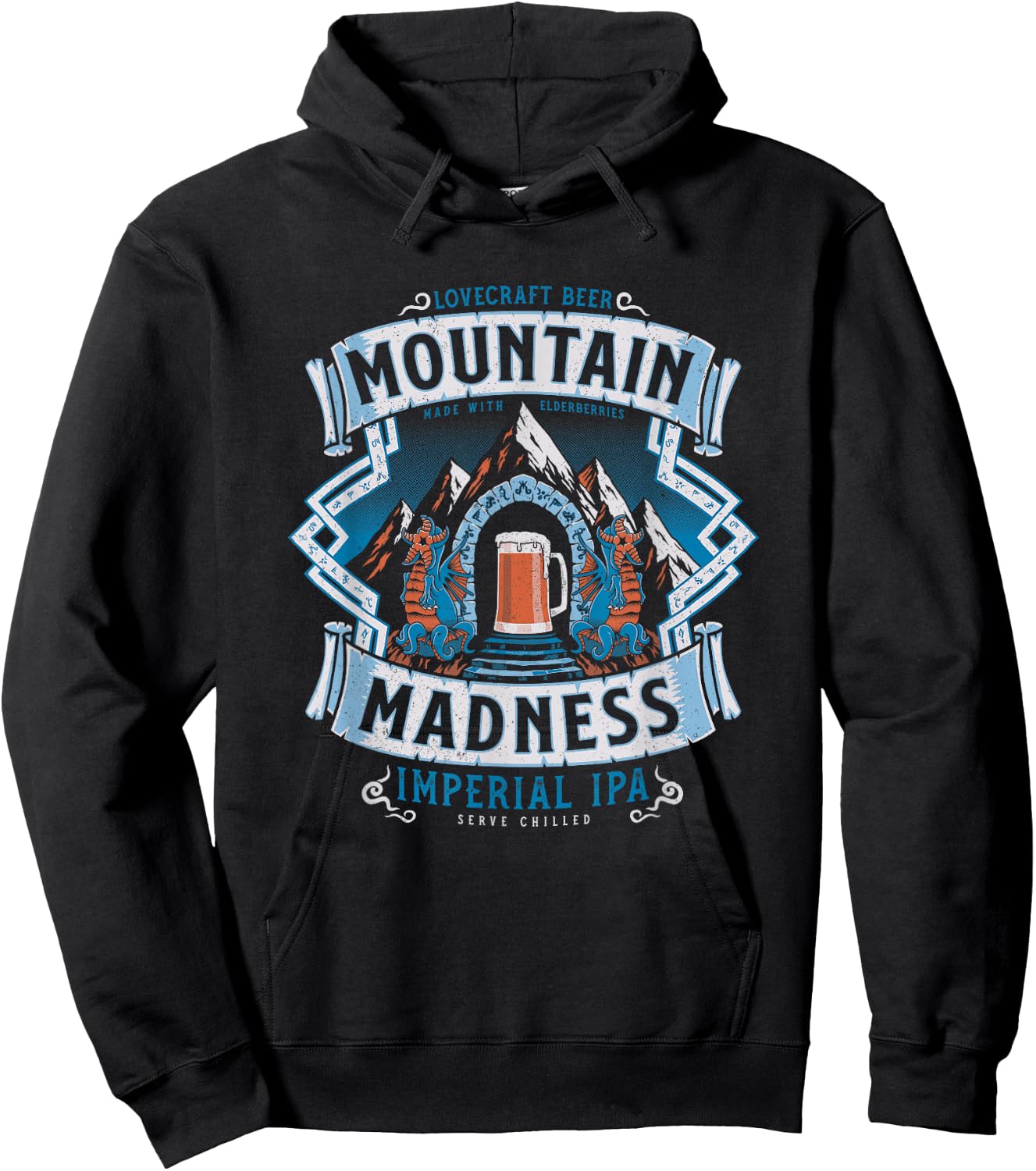 Mountain of Madness - A Vintage Distressed Horror Lovecraft Hoodie - Hoodie | Black
