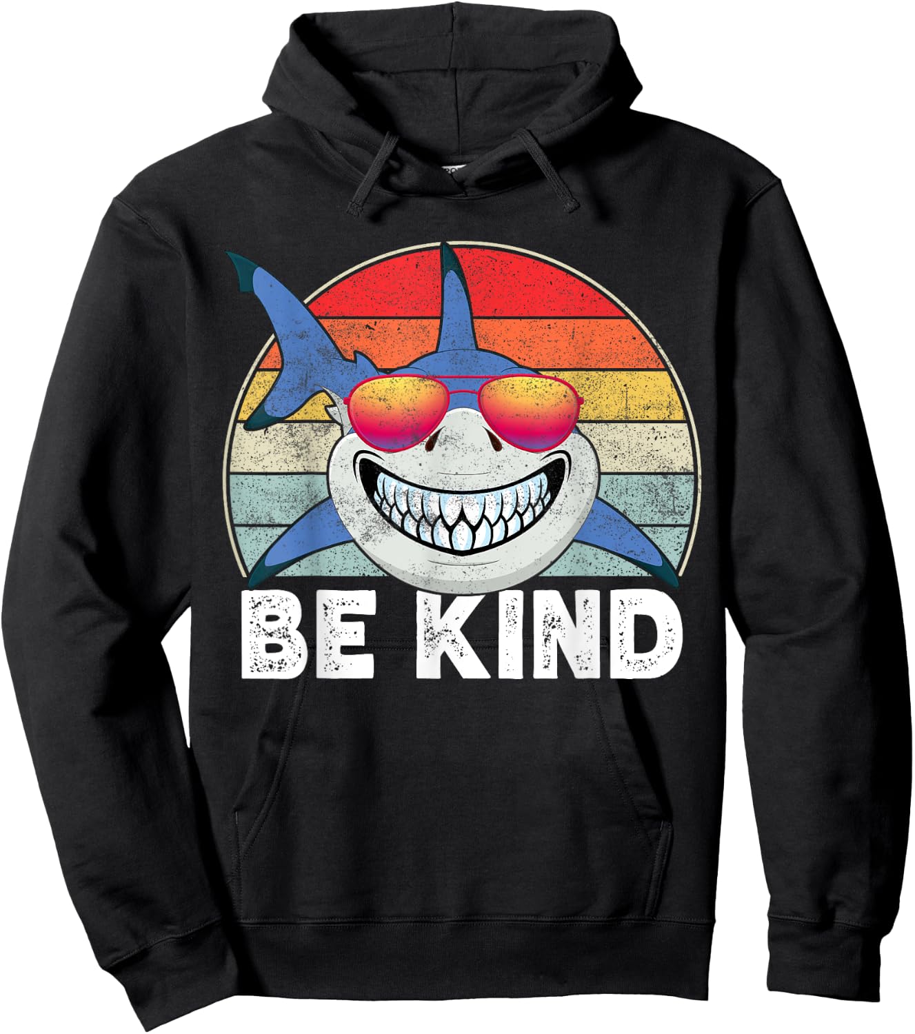 Be Kind Unity Day Orange Shark Kindness Anti Bullying Kids Hoodie - Hoodie | Black