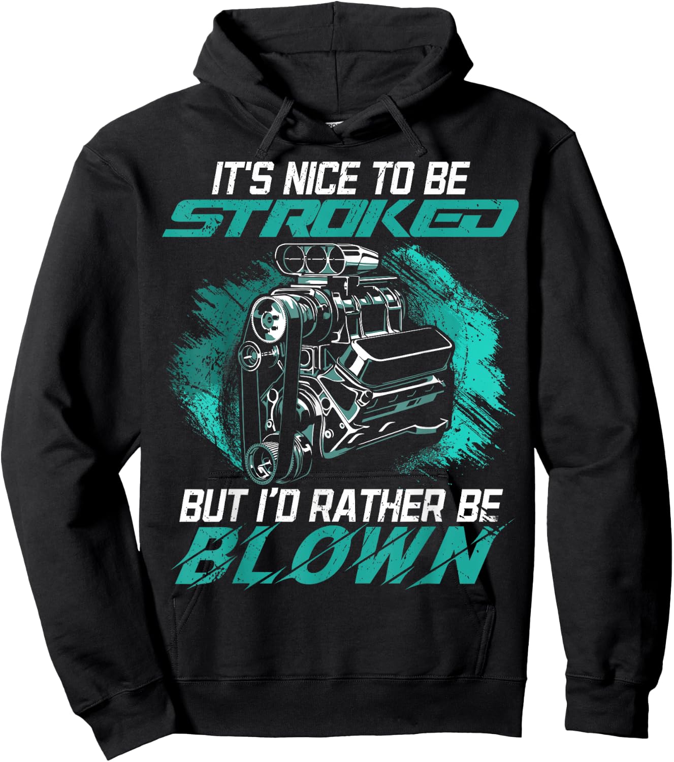 Funny It's Nice To Be Stroked Drag Racing Quotes - Men's Black Small Classic Fit Short Sleeve Hoodie - Hoodie | Black