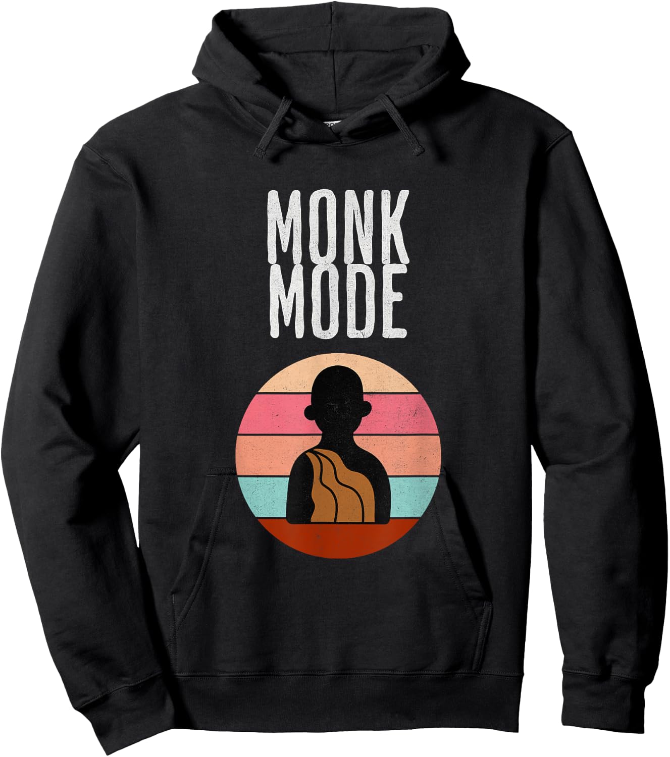Monk Mode, Zen and yoga, meditation,Buddhist, retro Hoodie - Hoodie | Black