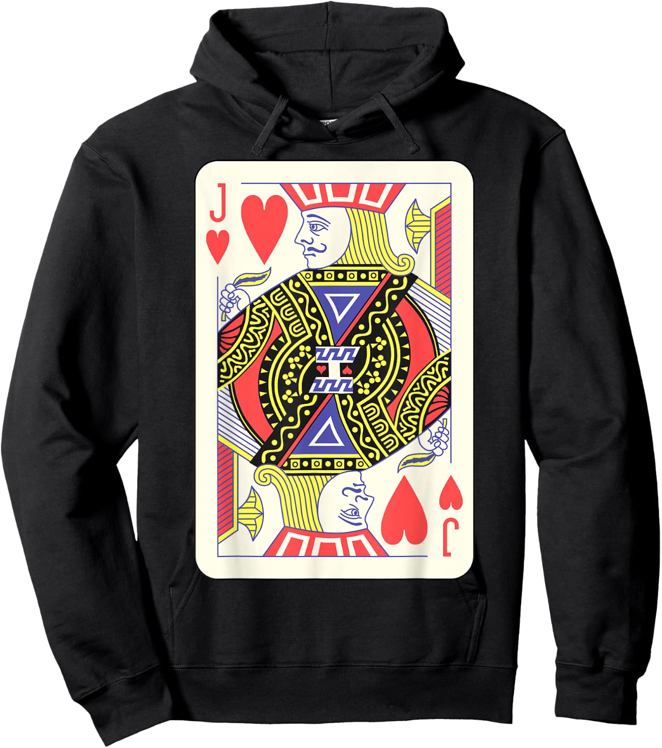 Jack of Hearts Playing Card | Couples Halloween Costume Hoodie - Hoodie | Black
