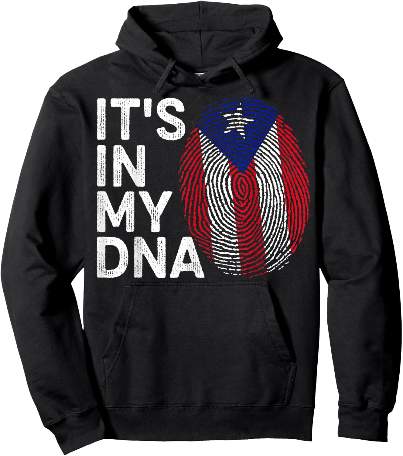 IT'S IN MY DNA Puerto Rico Rican Flag Shirt Women Men Kids Hoodie - Hoodie | Black