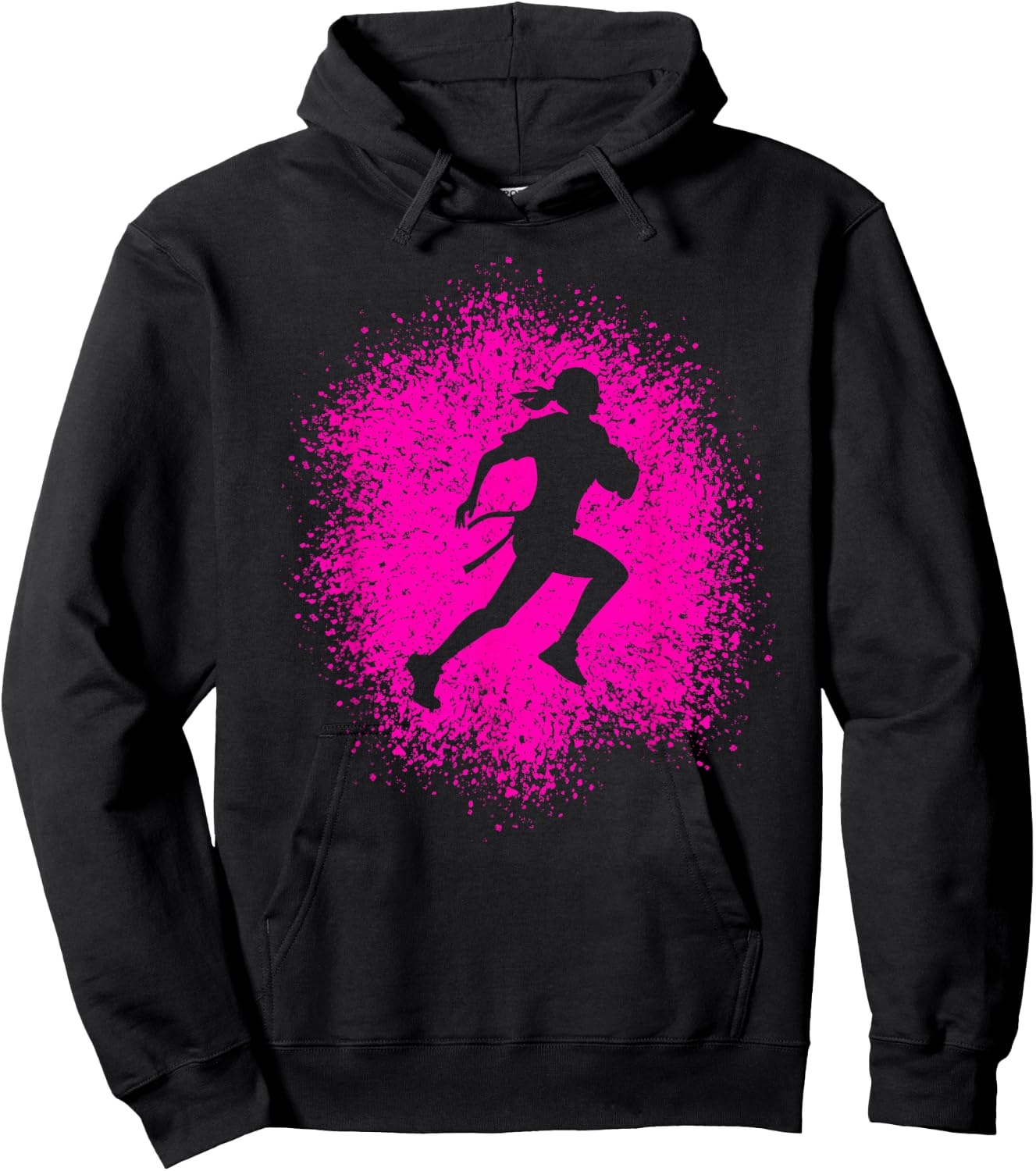 Flag Football Player Women Girls Children Hoodie - Hoodie | Black