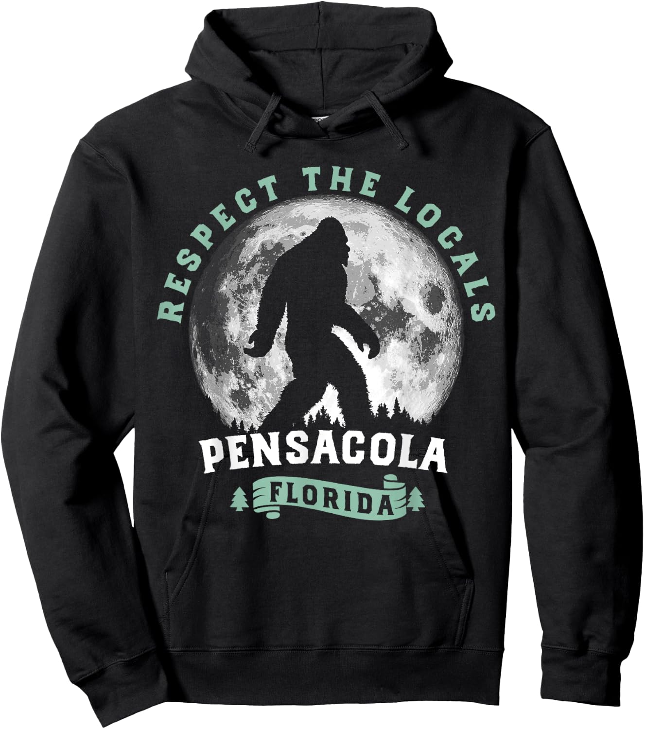 Pensacola Florida Respect the Locals Bigfoot Swamp Ape Hoodie - Hoodie | Black