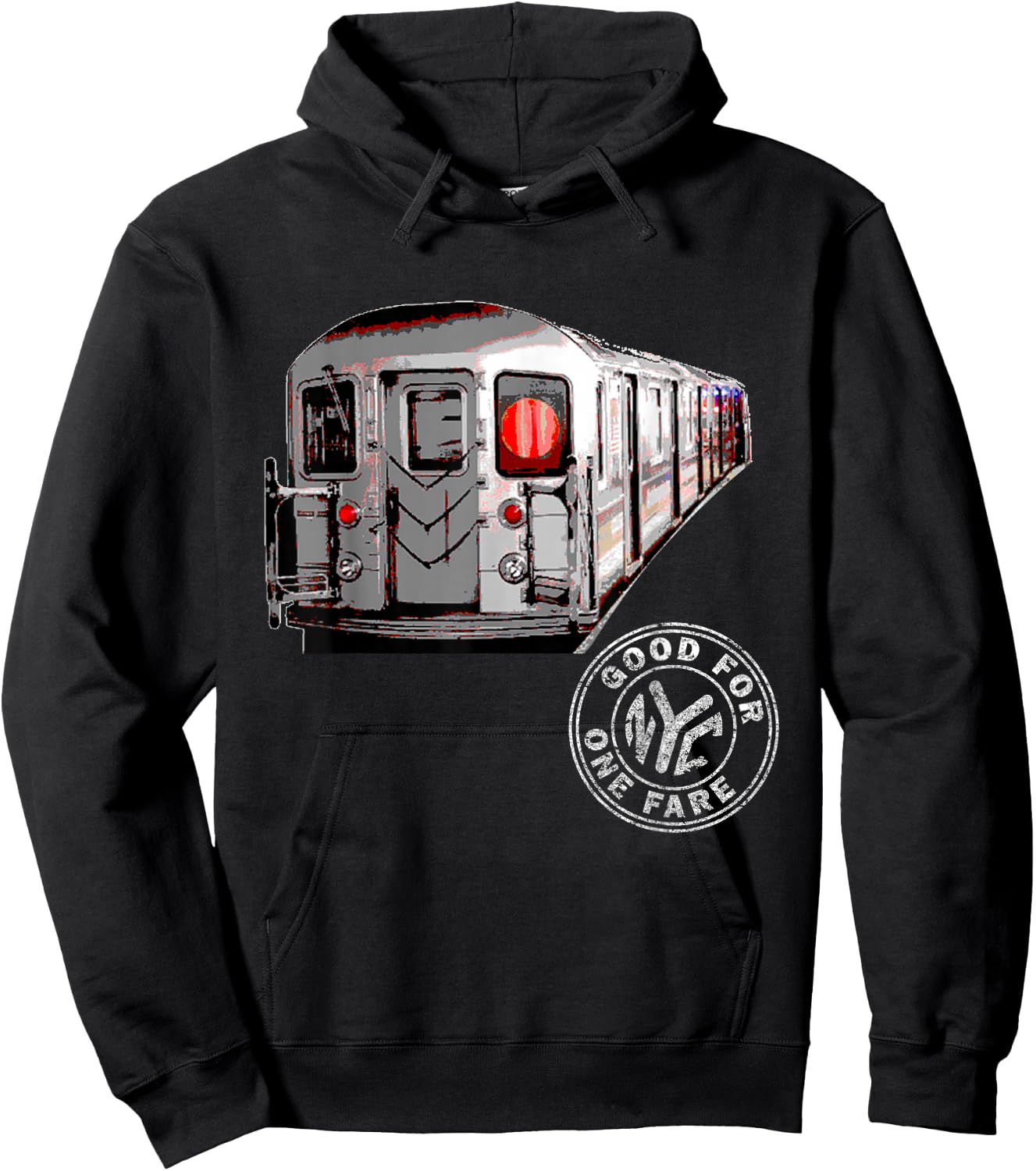 NYC Subway Train Car Retro New York City Subway Token Hoodie - Hoodie | Black