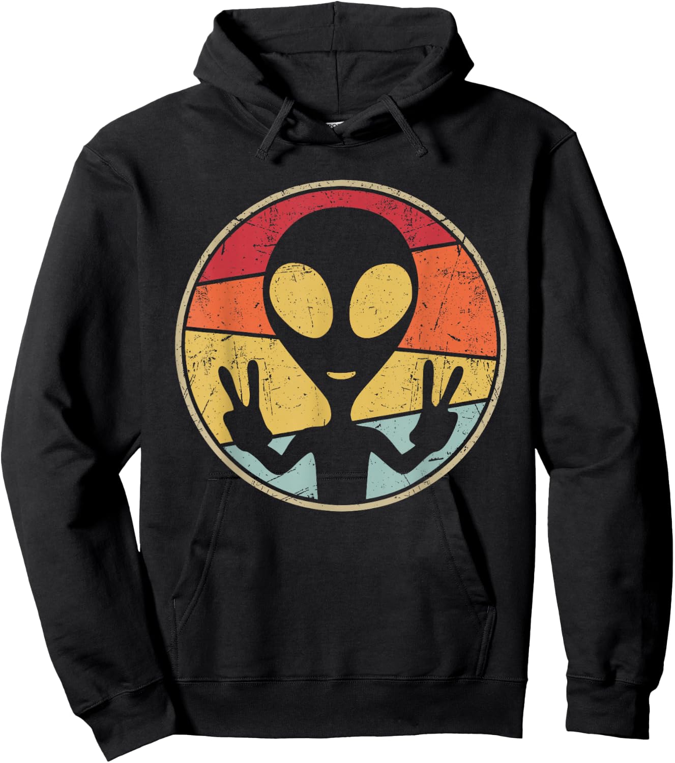 UFO Lover Funny Retro 80's Style Vintage Alien Space Gift Hoodie - Hoodie | Black