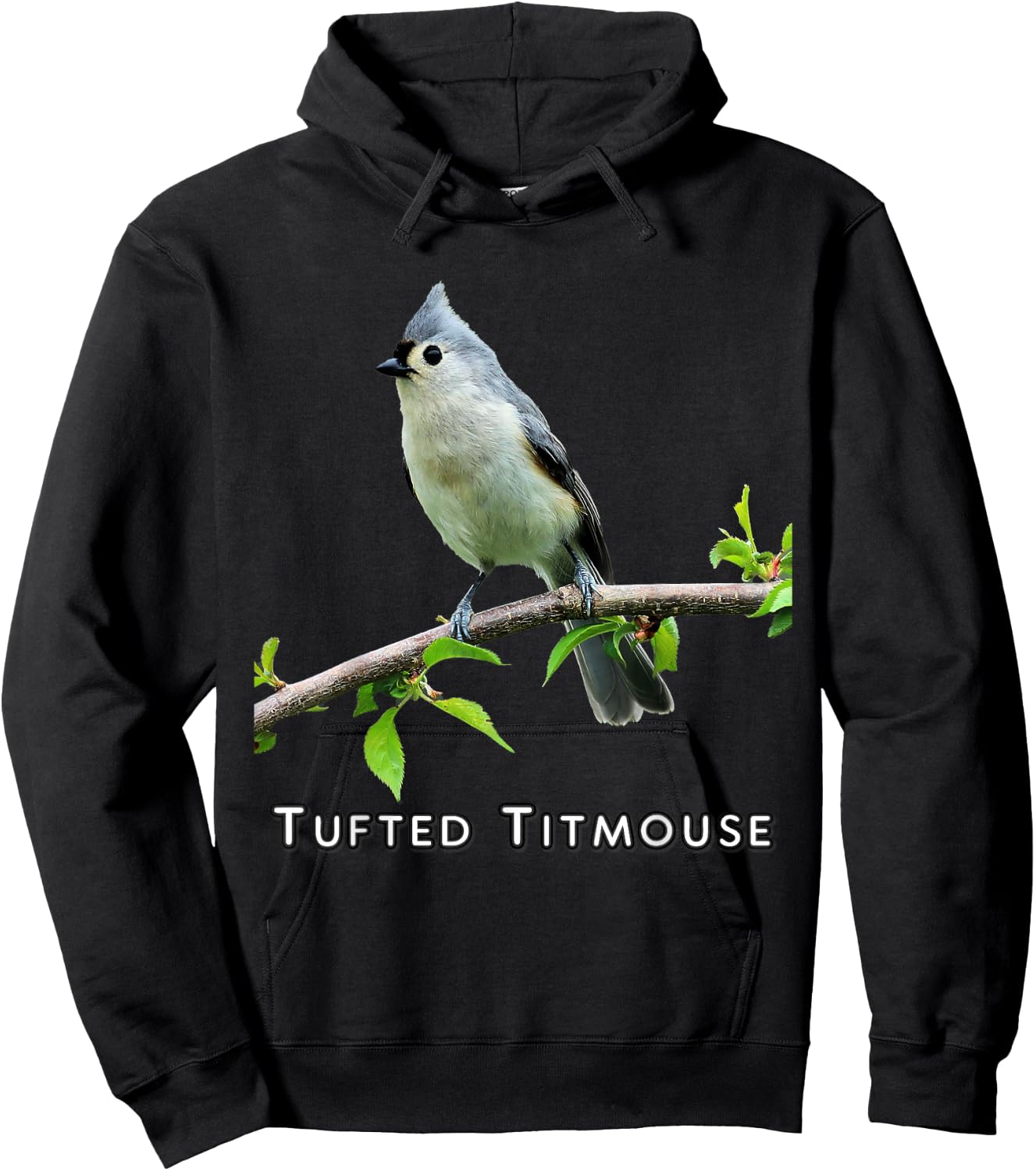 Tufted Titmouse Hoodie - Hoodie | Black