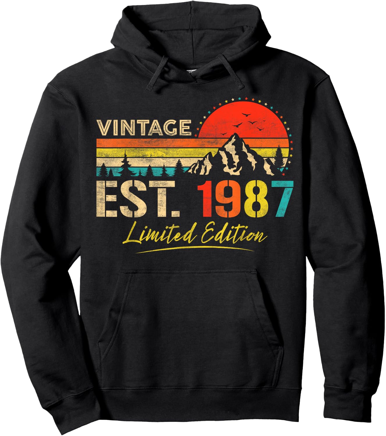 Vintage Est 1987 Limited Edition Classic 1987 Men and Women Hoodie - Hoodie | Black