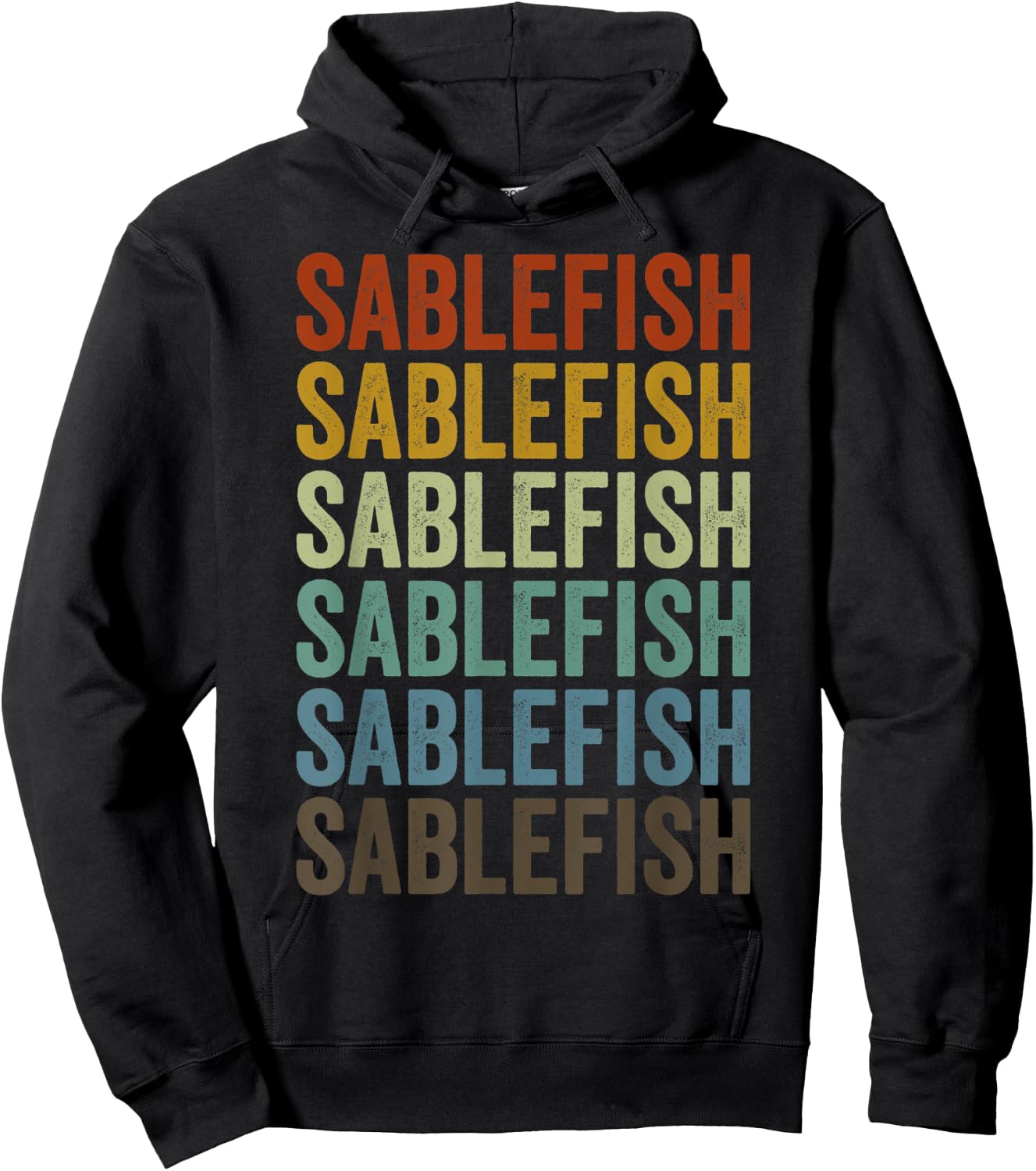 Sablefish Fish Retro Hoodie - Hoodie | Black