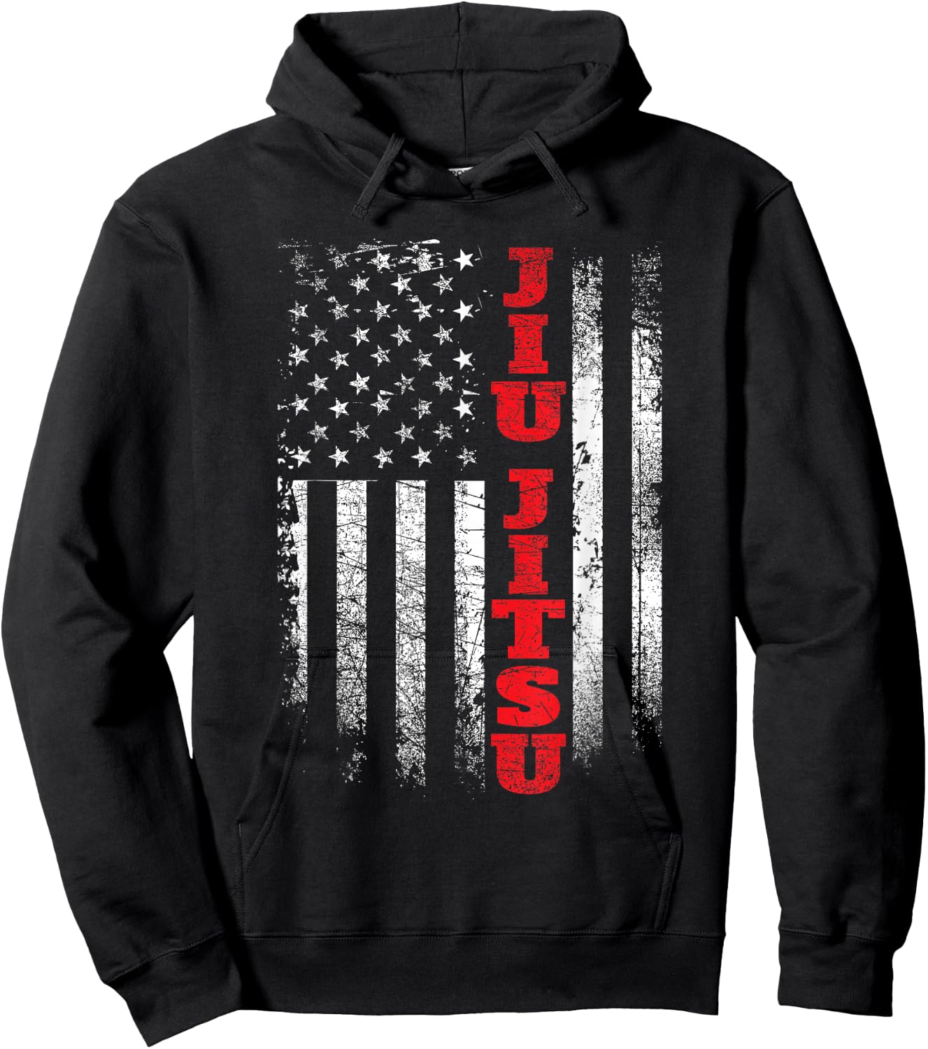 Jiu Jitsu - USA American Flag Martial Arts Ground Fighting Hoodie - Hoodie | Black