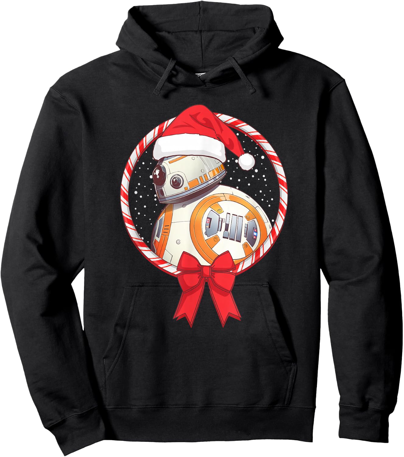 Star Wars Christmas BB-8 Santa Candy Cane Circle Hoodie - Hoodie | Black