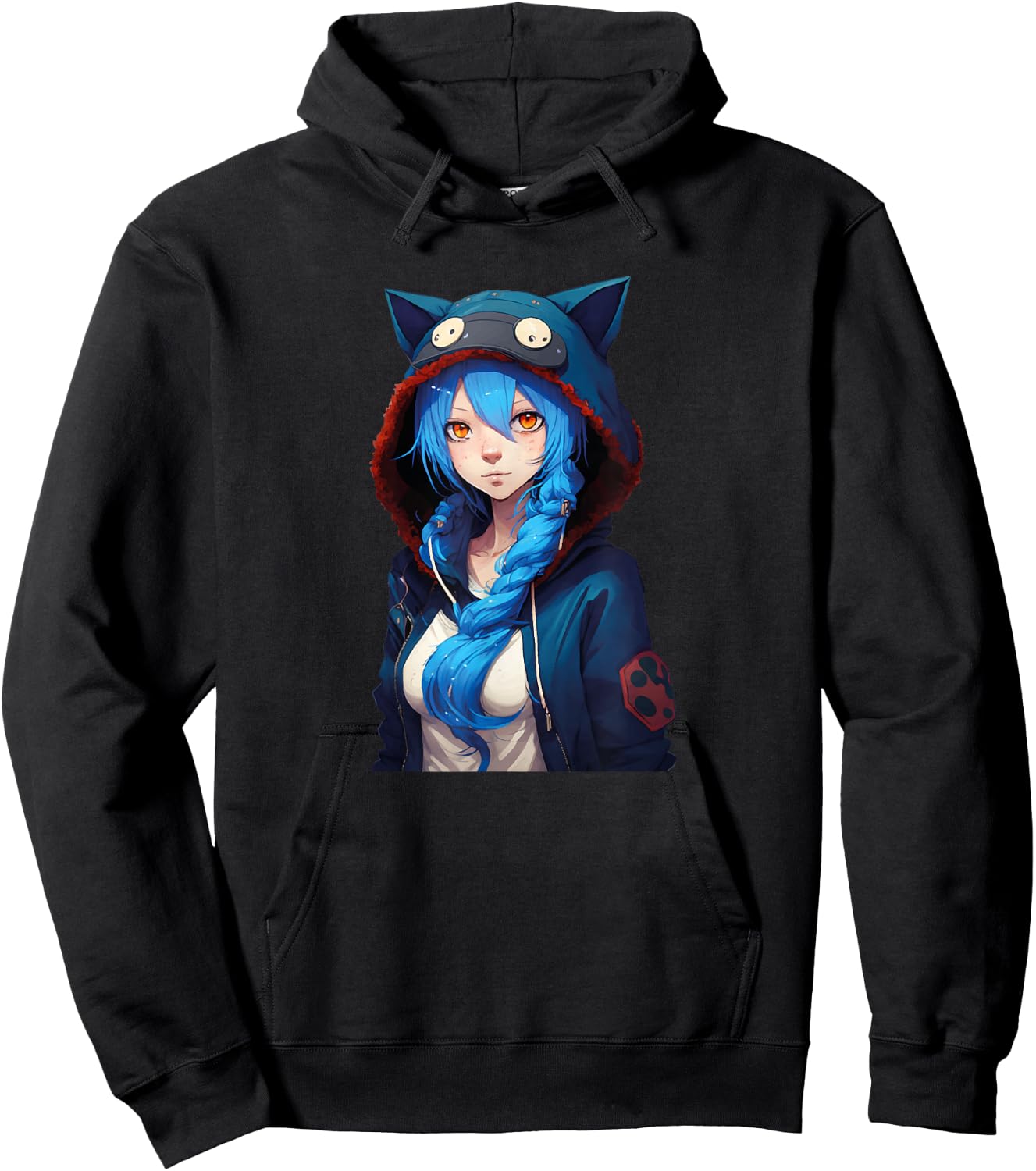 Anime Girl Waifu Japanese Aesthetic Kawaii Otaku Hoodie - Hoodie | Black