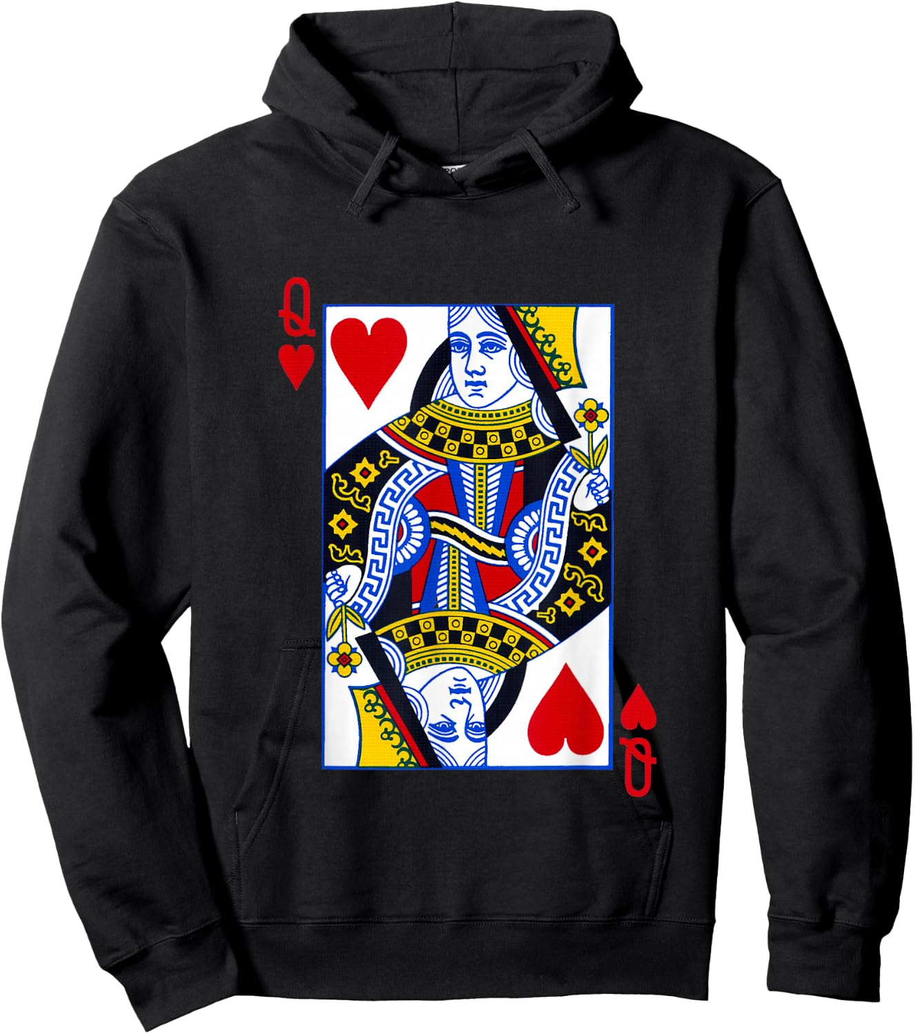 Queen of Hearts Feminist Shirt Playing Cards Hoodie - Hoodie | Black