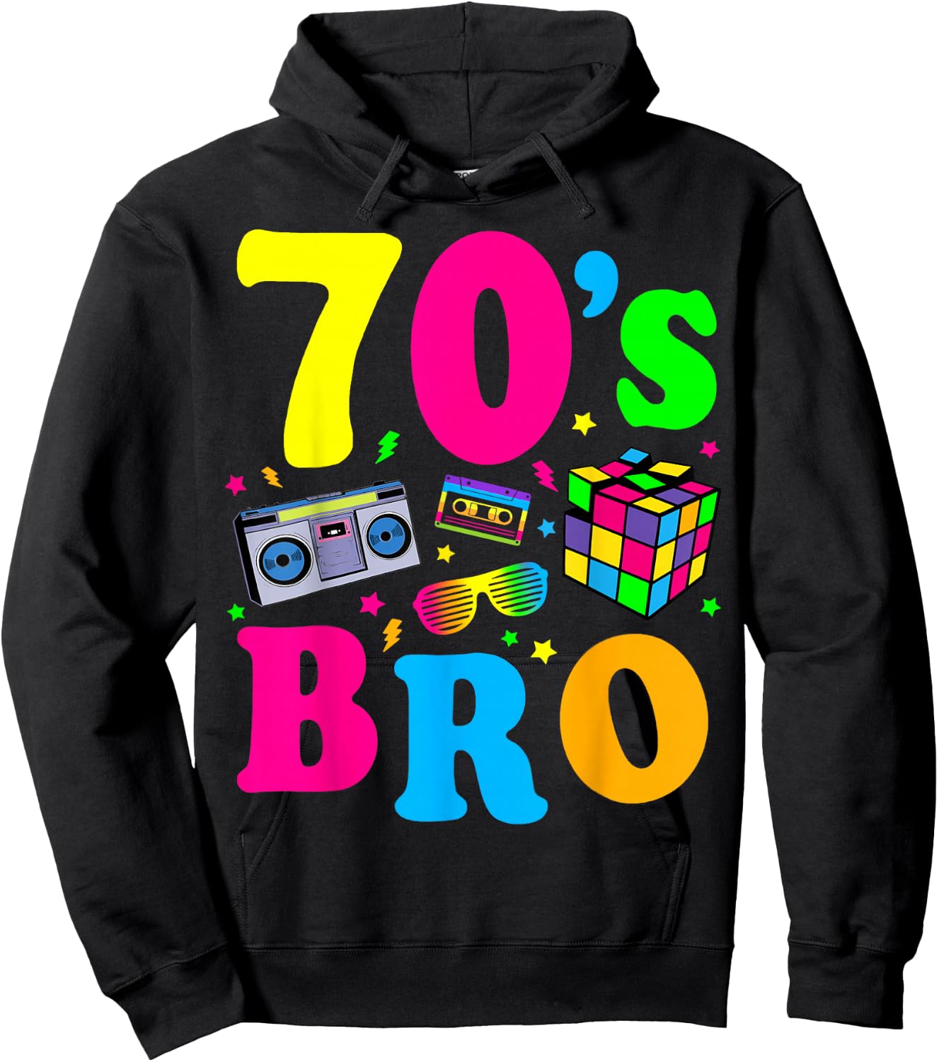 This Is My 70-s Bro Costume 60's 70's Party Hoodie - Hoodie | Black