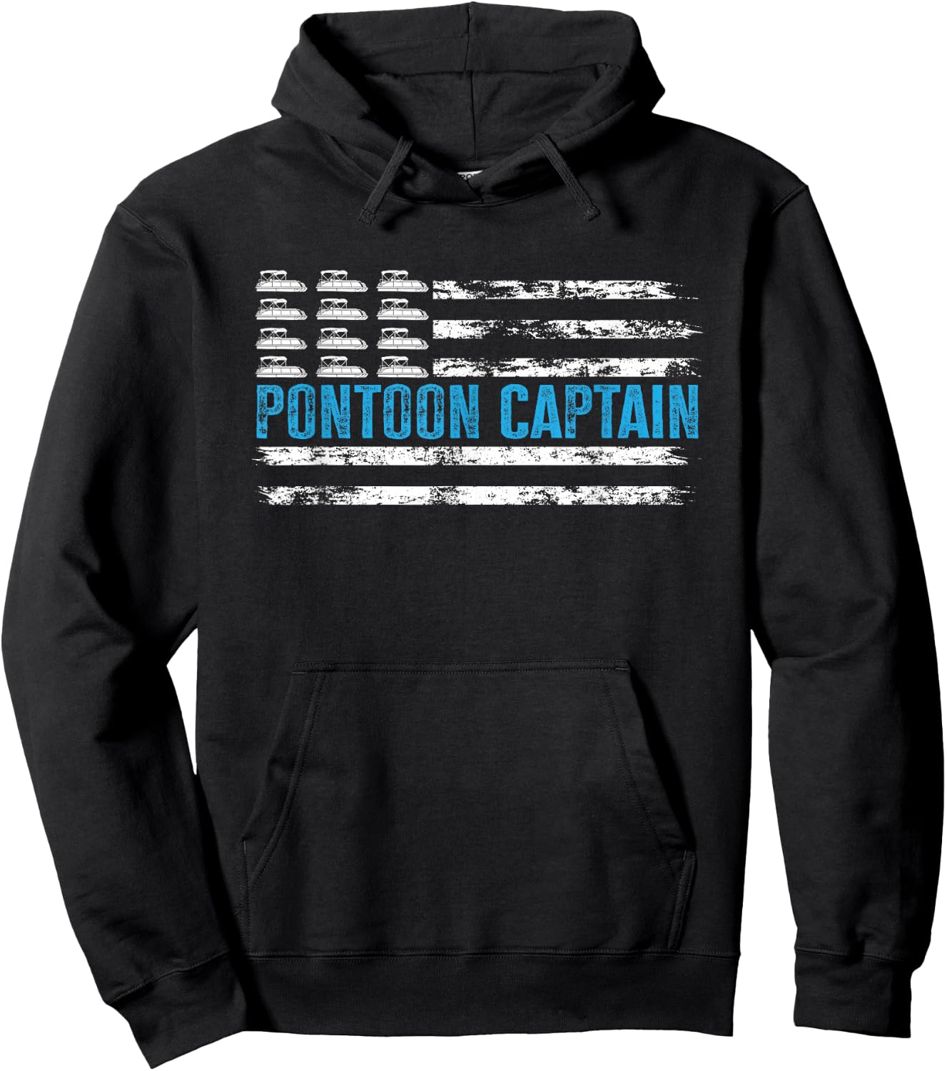 Pontoon Captain Funny Boating 4th Of JulyPontoon Boat Hoodie - Hoodie | Black
