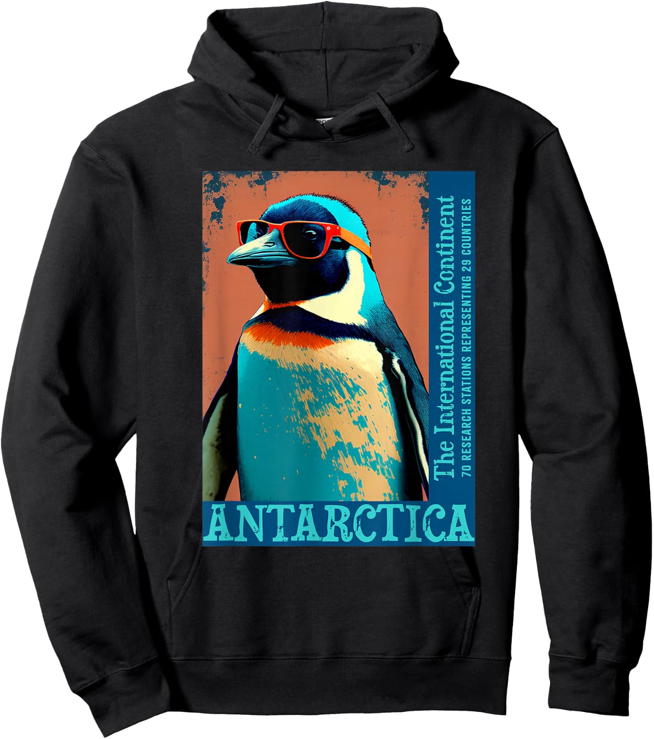 Antarctica Funny Penguin Apparel and Decor Cute Cool Penguin Antarctic Research Souvenir - -Adults - Black - Short Sleeve - Classic Fit - Small Hoodie - Hoodie | Black