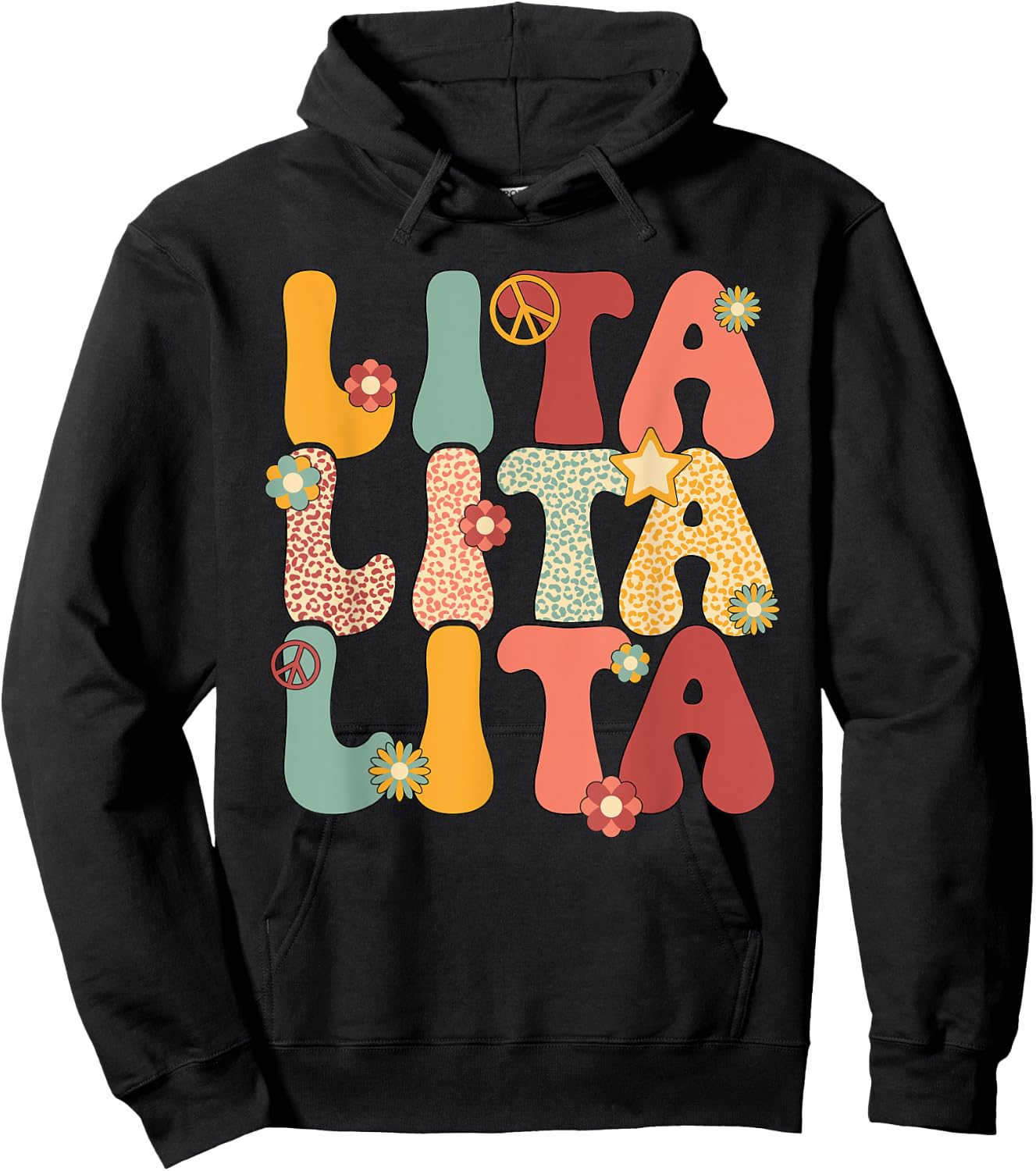 Lita Grandma Groovy Lita Grandmother Hoodie - Hoodie | Black