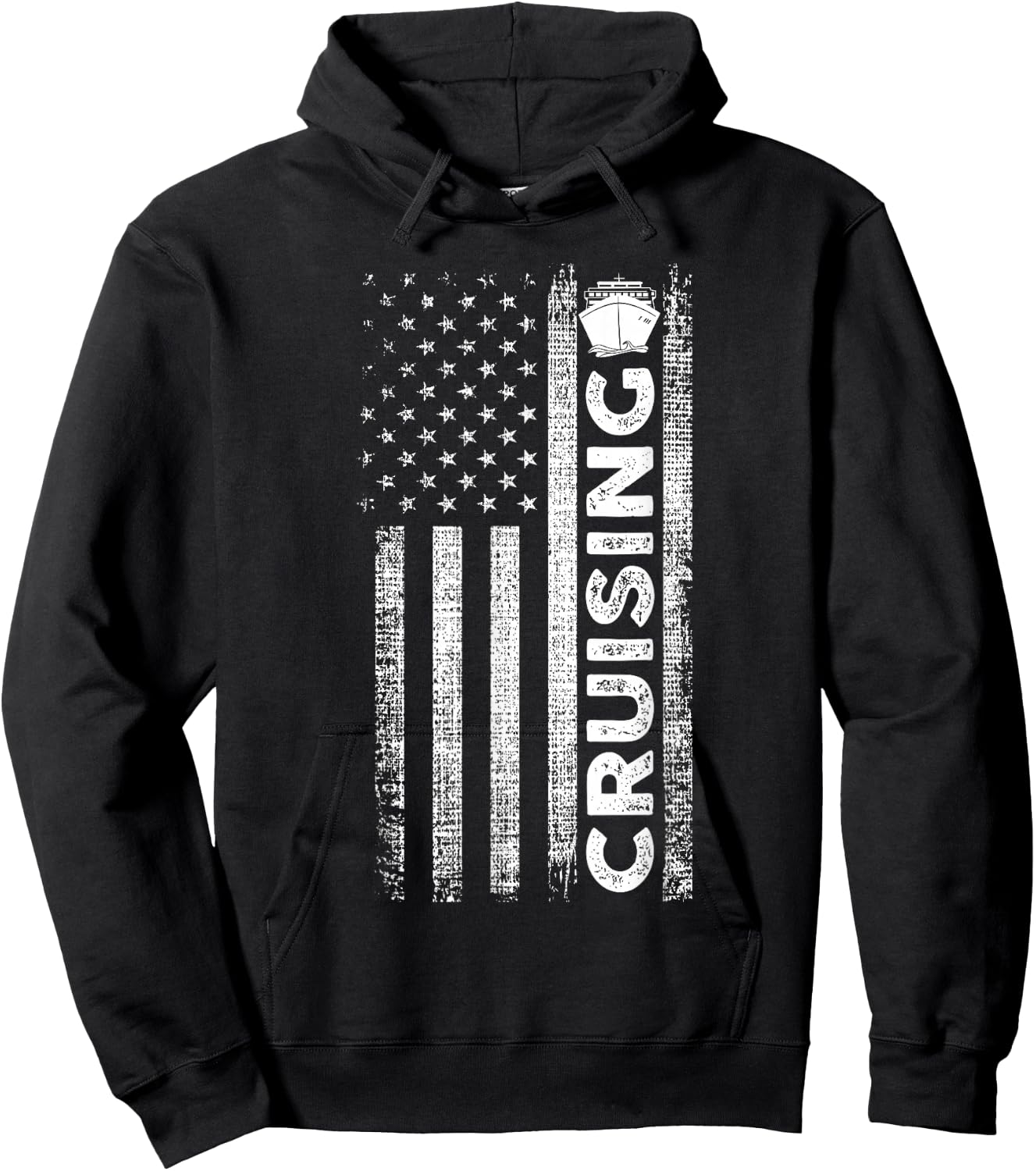 Cruise Ship Captain American Flag Cruising Hoodie - Hoodie | Black