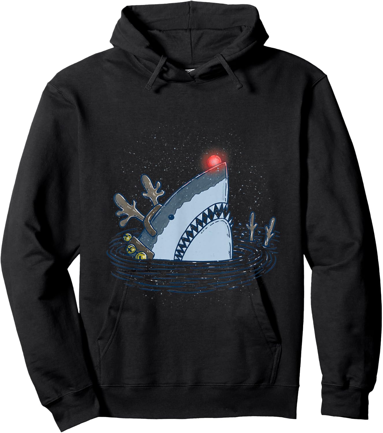 Rudolph the Shark - Funny Christmas Hoodie - Hoodie | Black