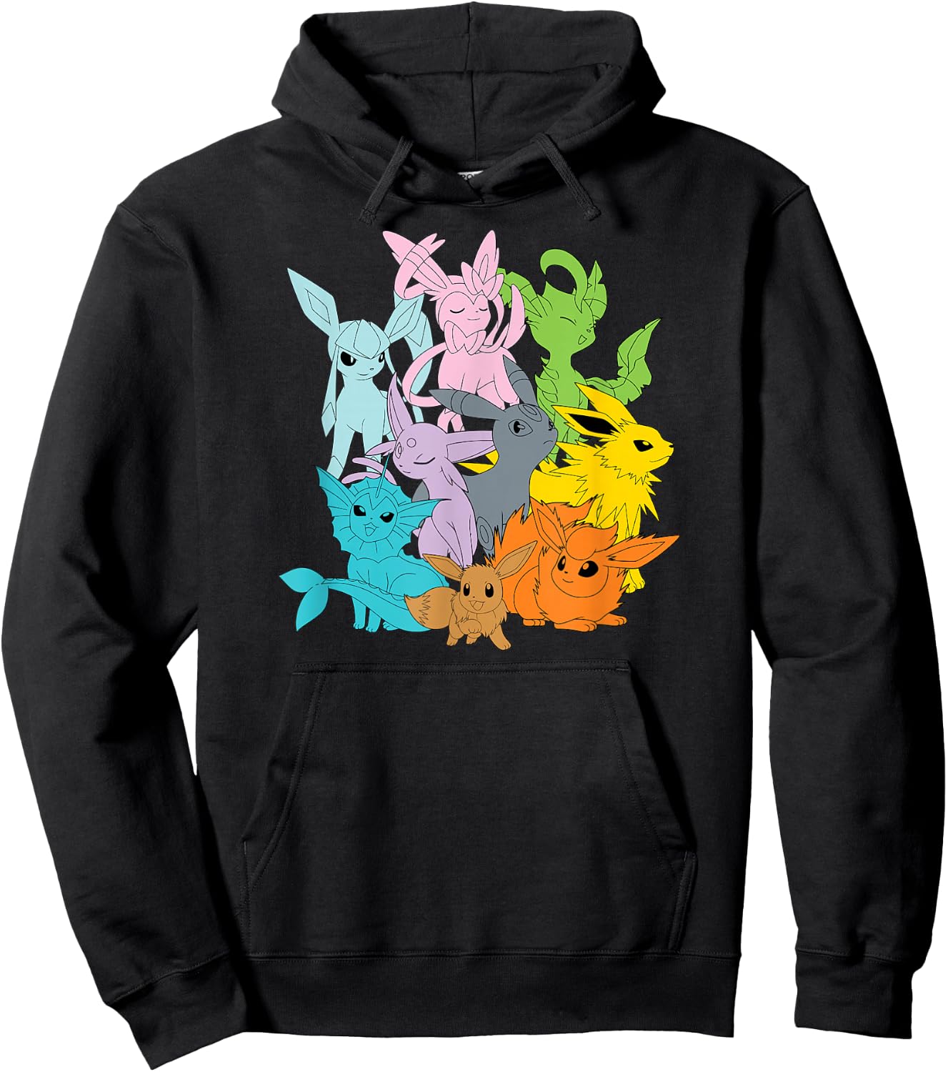 Pokémon - Eevolutions Solid Color Hoodie - Hoodie | Black