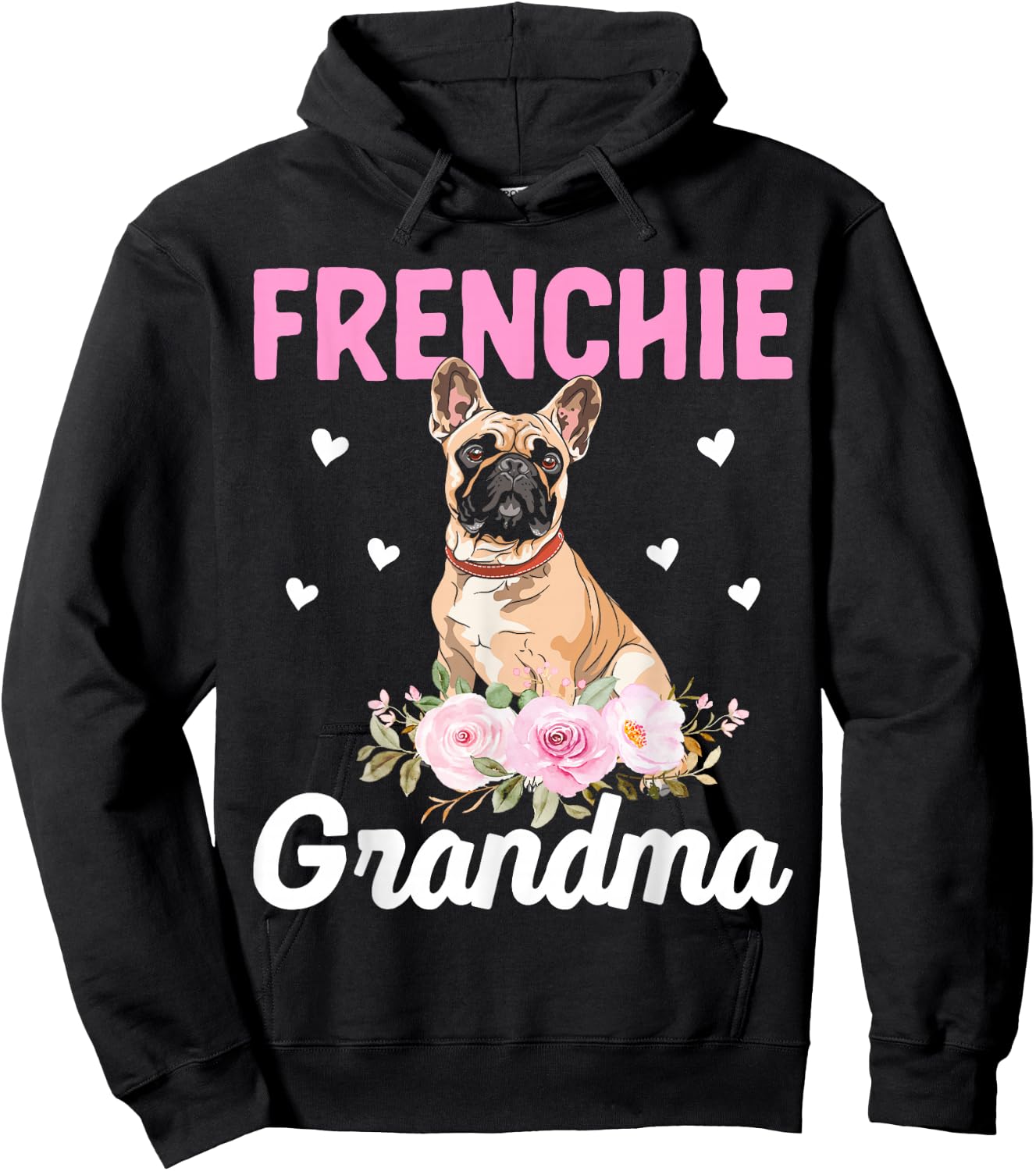 Frenchie Grandma - French Bulldog Grandma Hoodie - Hoodie | Black