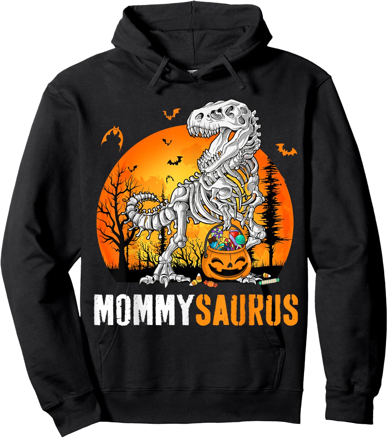 Mommysaurus Dinosaur Skeleton Halloween Mommy Saurus Hoodie - Hoodie | Black