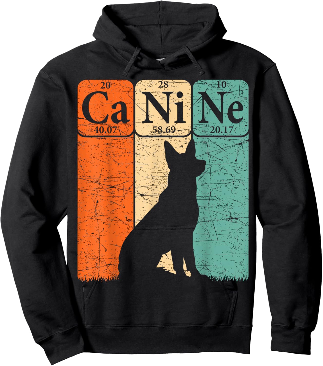 Canine Dog Periodic Table Elements Dog Lover Cynologist Hoodie - Hoodie | Black
