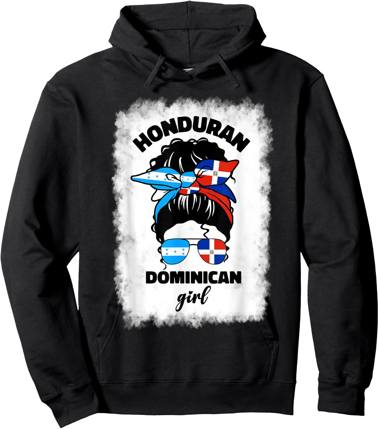 Half Dominican And Honduran Honduras Dominica Flag Girl Mix Hoodie - Hoodie | Black