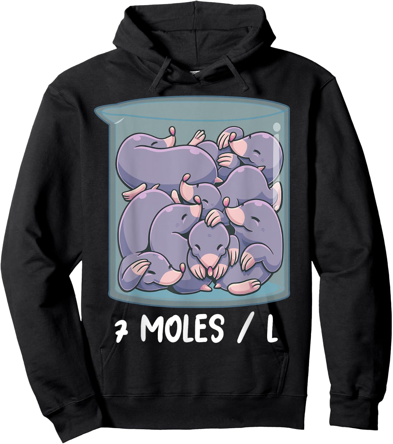 7 Moles per Litre Funny Chemistry Molarity Chemist Teacher Hoodie - Hoodie | Black