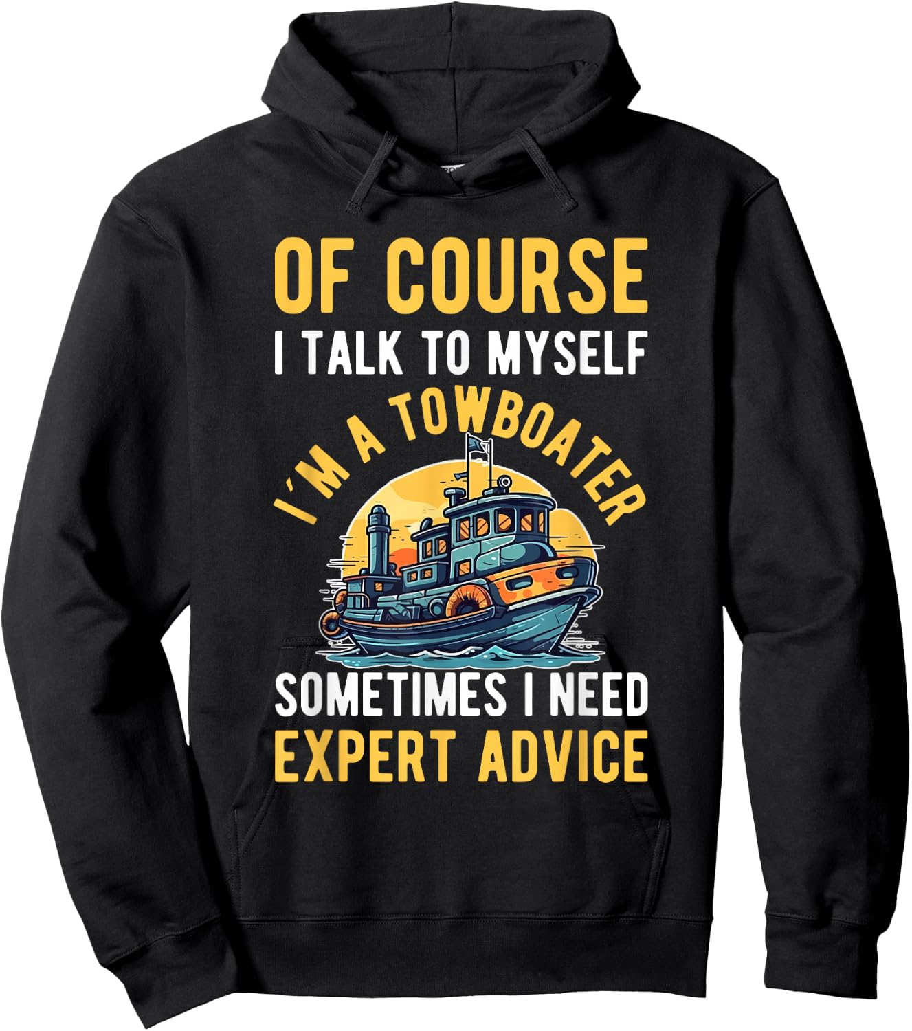 Towboater Tugging Expert Tugboater Towboat Captain Tugboat Hoodie - Hoodie | Black