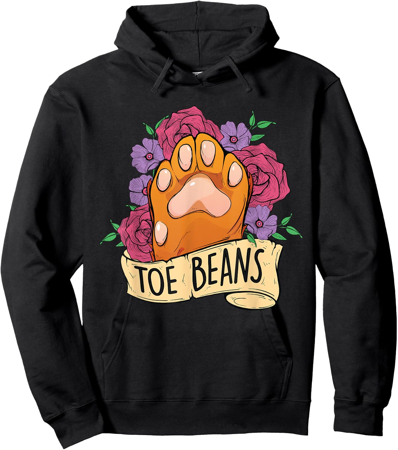Toe Beans - Retro Paws Cat Owner Animal Lover Veterinarian Women Kids Hoodie - Hoodie | Black