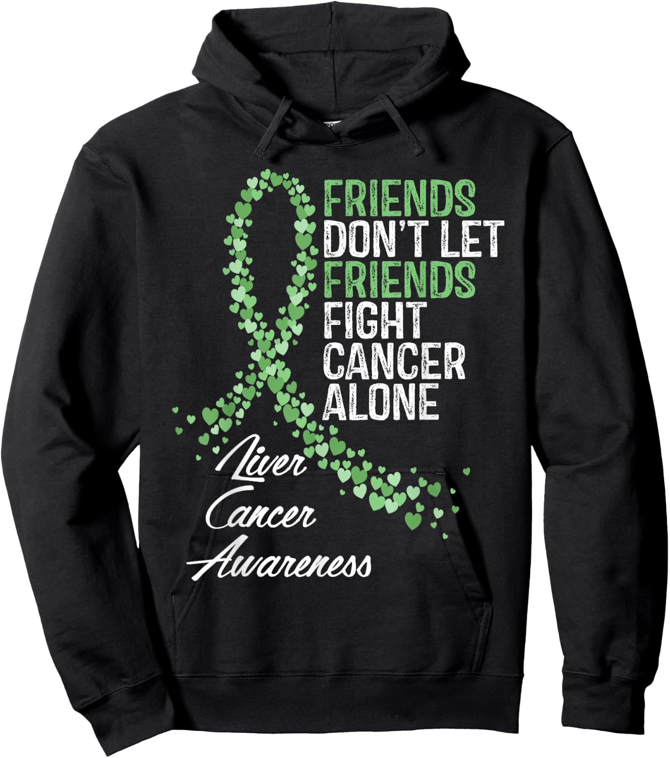 Liver Cancer Awareness Friends Fighter Warrior Support Hoodie - Hoodie | Black