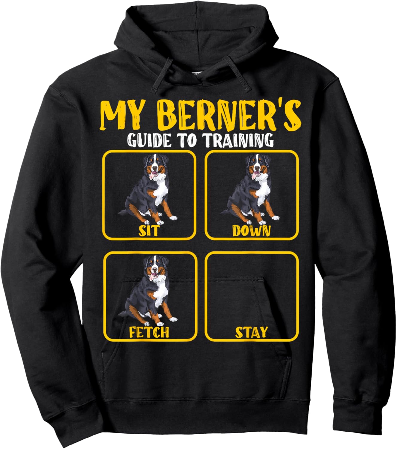 Funny Bernese mountain dog berner training guide moms dads Men Women Kids Hoodie - Hoodie | Black