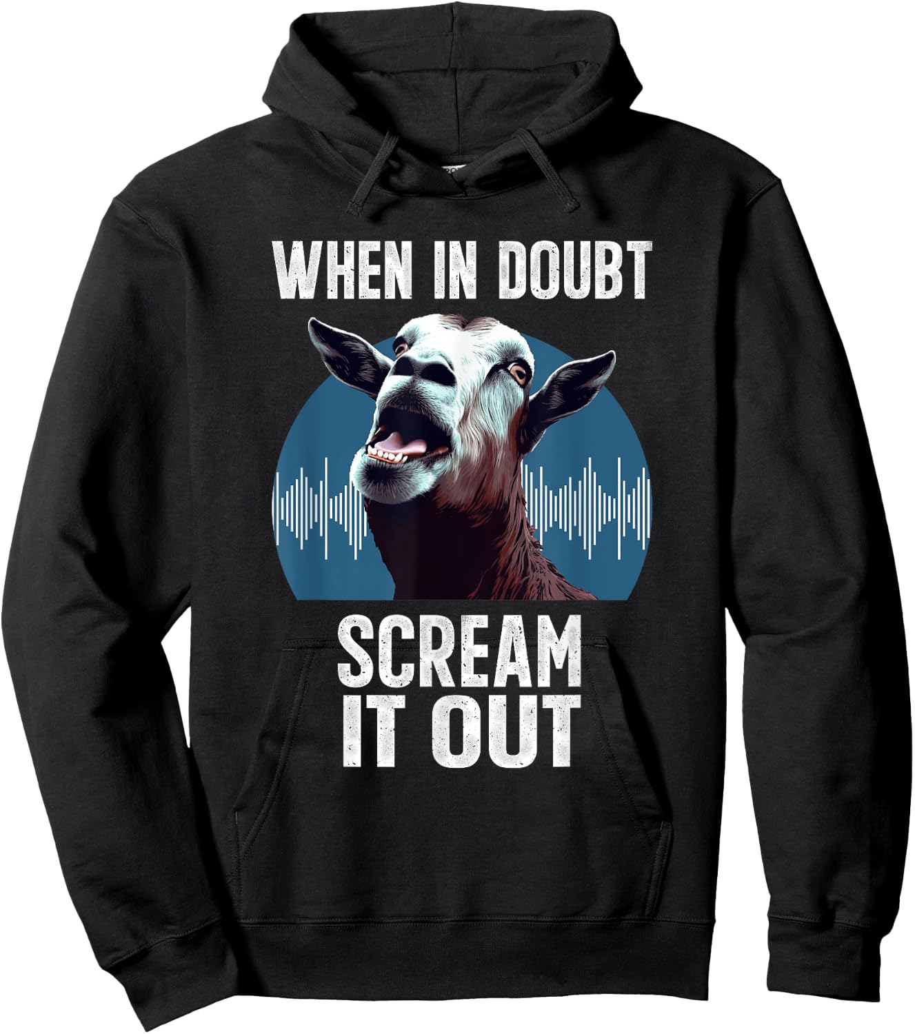Screaming Goat Scream It Out Meme Face Goat Owner Farmer Hoodie - Hoodie | Black