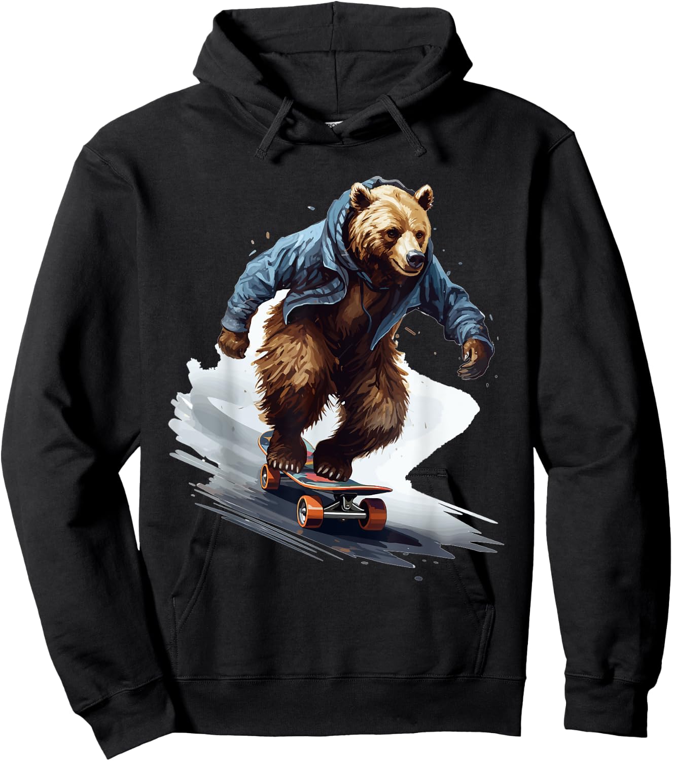 Grizzly Skater - Skateboard Skateboarder Skateboarding Hoodie - Hoodie | Black