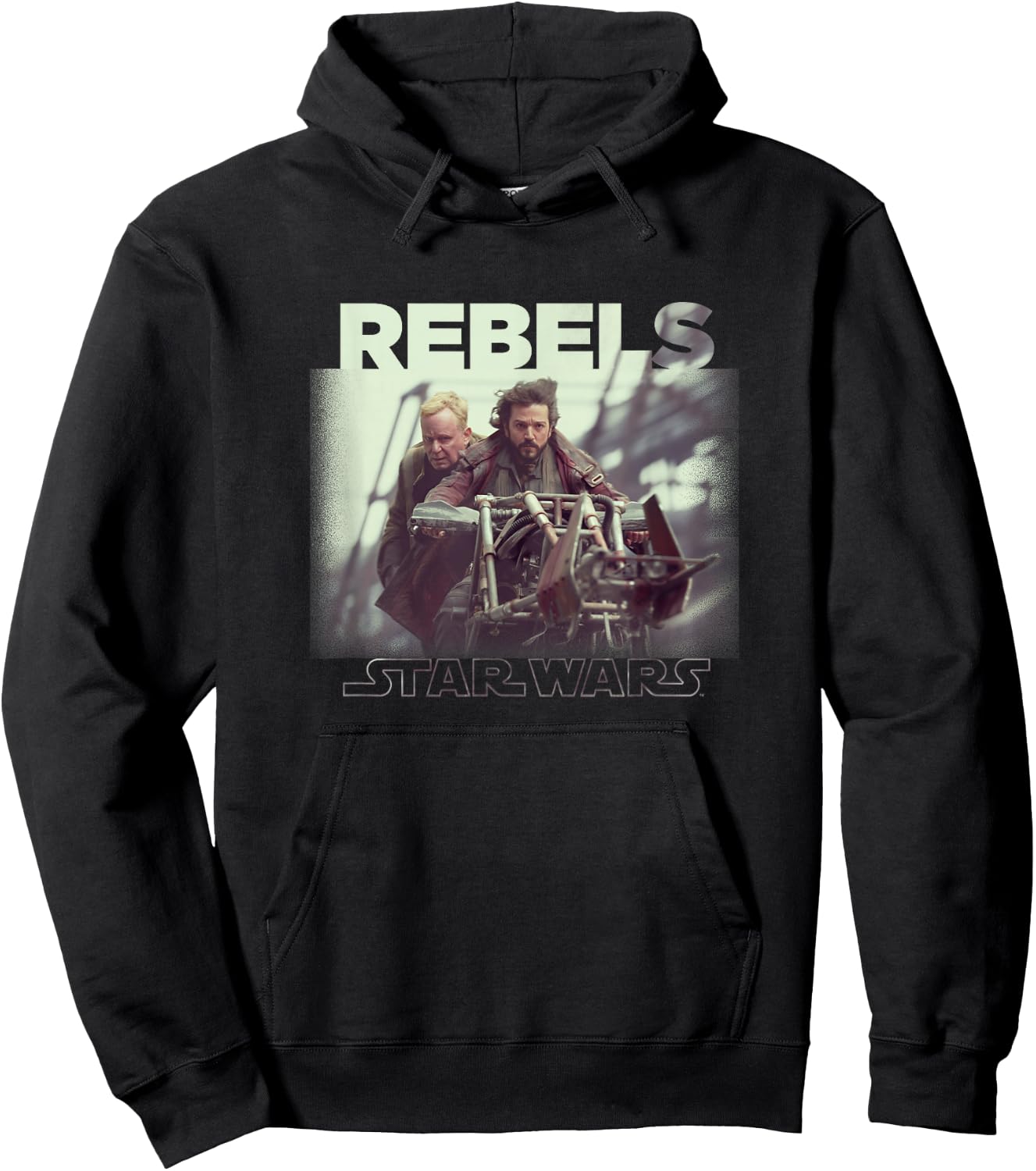 Star Wars: Andor Rebels Cassian & Luthen Vintage Portrait Hoodie - Hoodie | Black