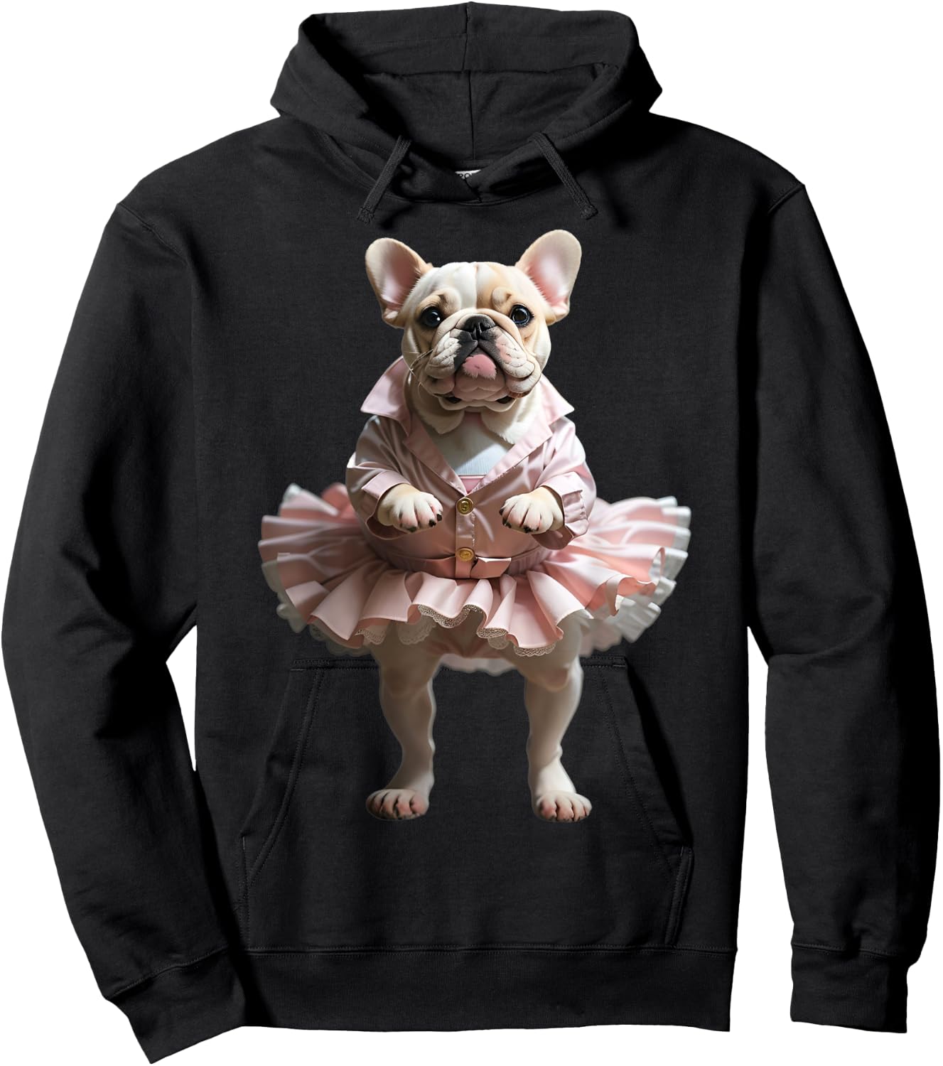 French Bulldog Ballet Funny Dog Owner Pet Tutu Graphic Women Kids Hoodie - Hoodie | Black