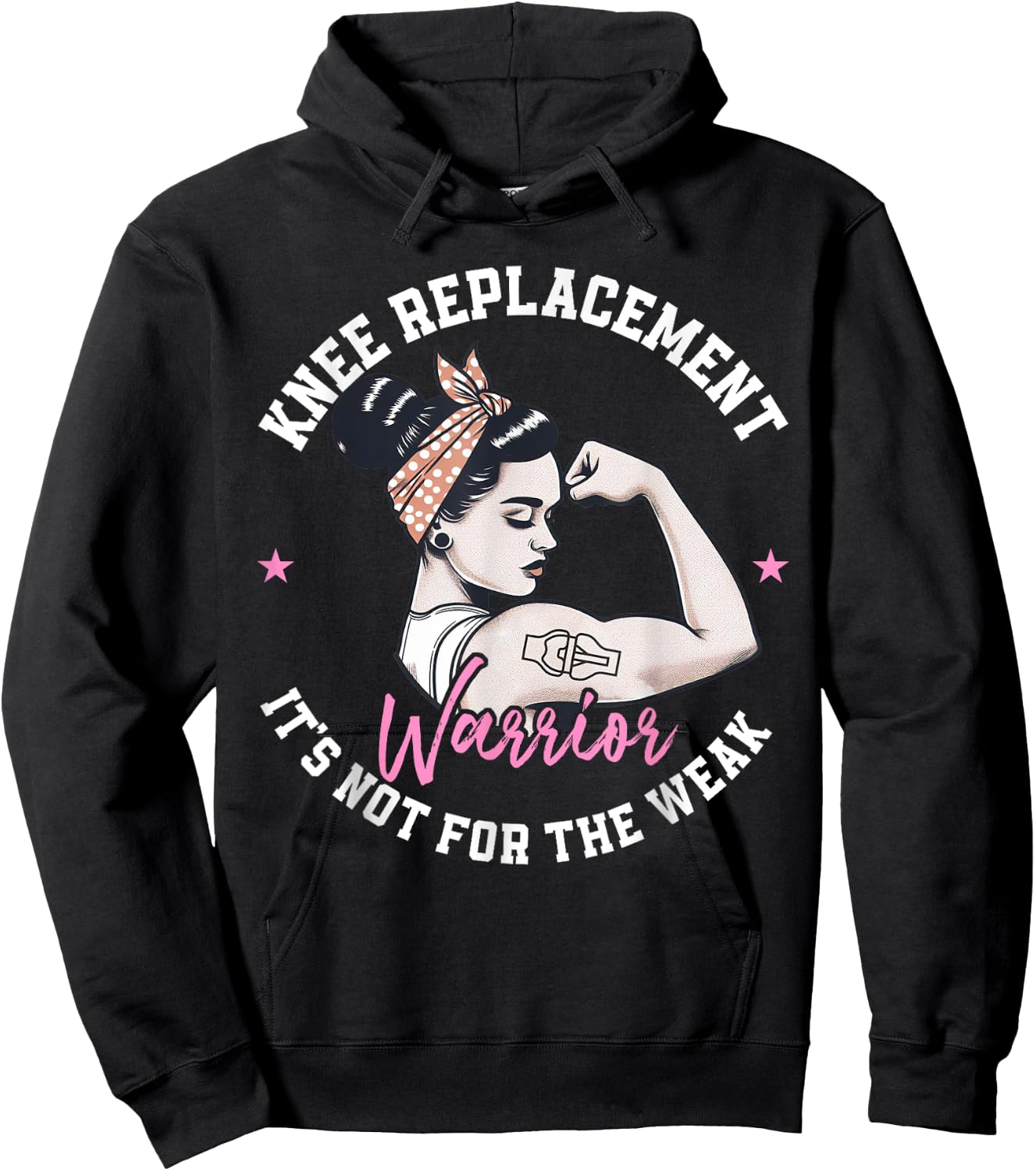 Bionic Knee Replacement Gifts Women Knee Replacement Warrior Hoodie - Hoodie | Black