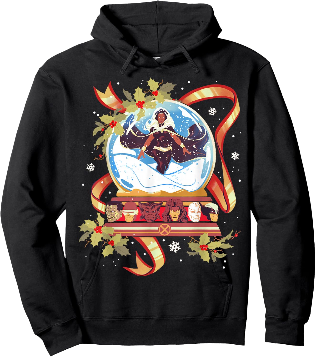 Marvel Storm and the X-Men Christmas Holiday Snow Globe Hoodie - Hoodie | Black