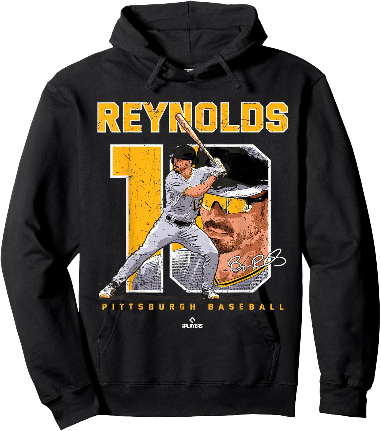 Number and Portrait Bryan Reynolds Pittsburgh MLBPA Hoodie - Hoodie | Black