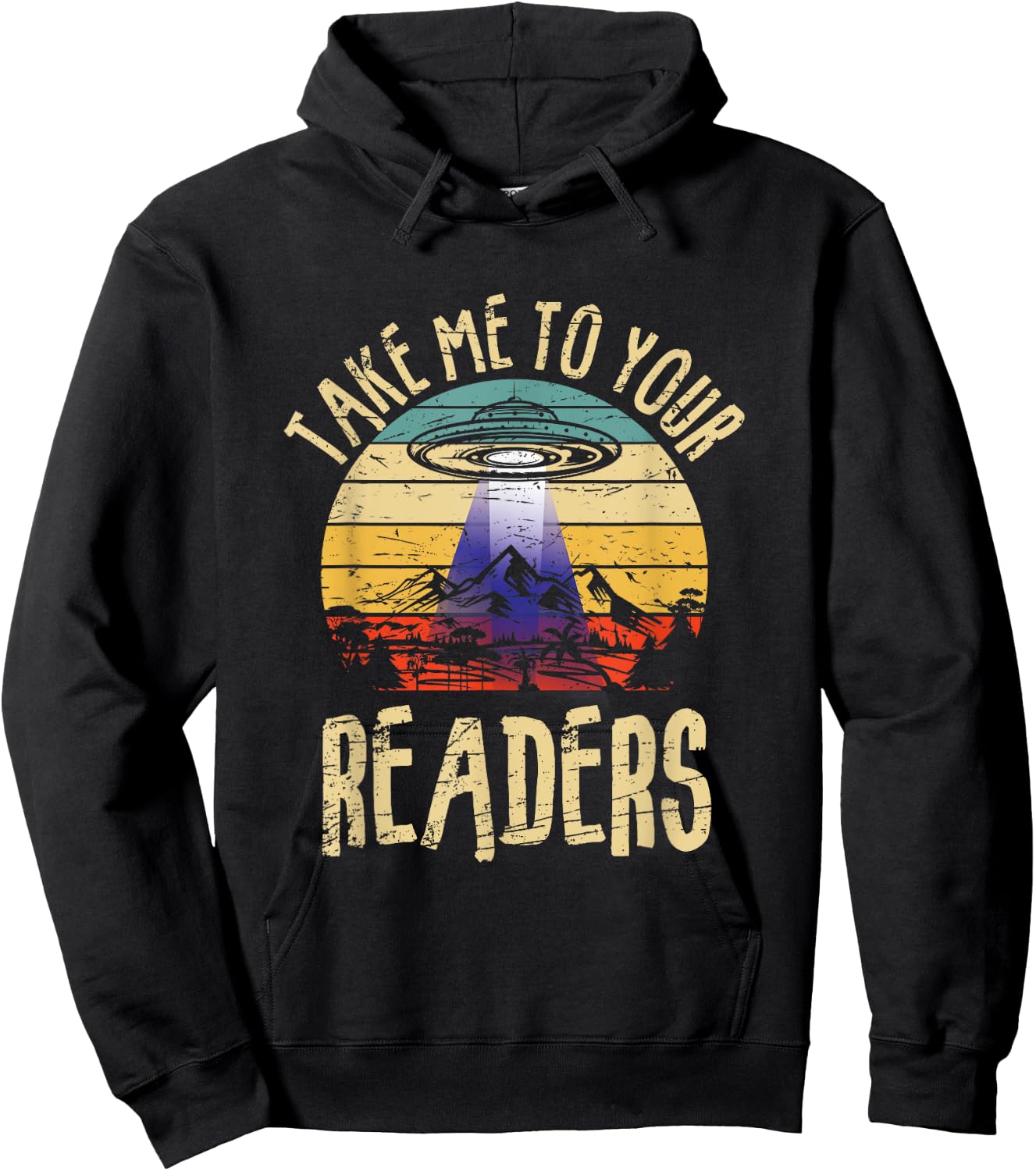 Vintage Take Me To Your Readers English Teacher Alien Space Men Women Hoodie - Hoodie | Black